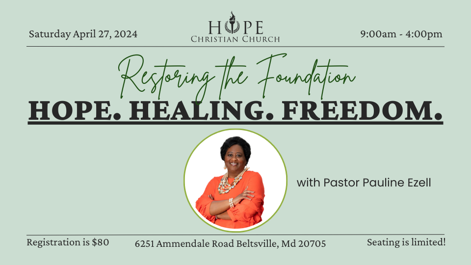 Hope. Healing. Freedom. 

April 27 |  9am
